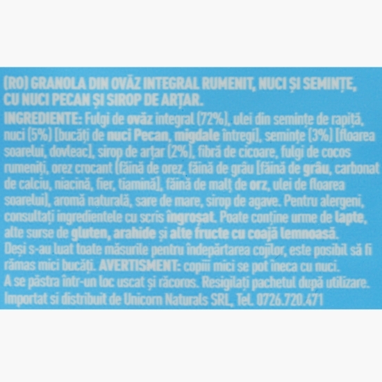 Granola cu sirop de arțar și nuci pecan Low Sugar 400g