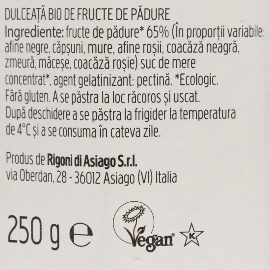 Dulceață eco de fructe de pădure 250g