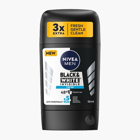 Deodorant stick Black & White Invisible Fresh pentru bărbați 50ml
