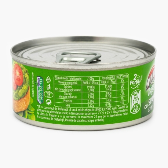 Pastă vegetală tartinabilă cu spanac 120g