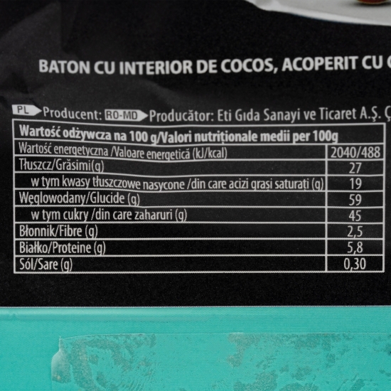 Baton cu interior de cocos și glazură de ciocolată cu lapte 28g