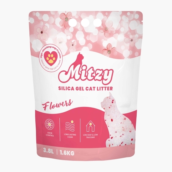 Nisip absorbant pentru pisici silicat, floral, 3.8l