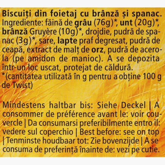 Spirale cu brânză Gruyere și spanac 100g