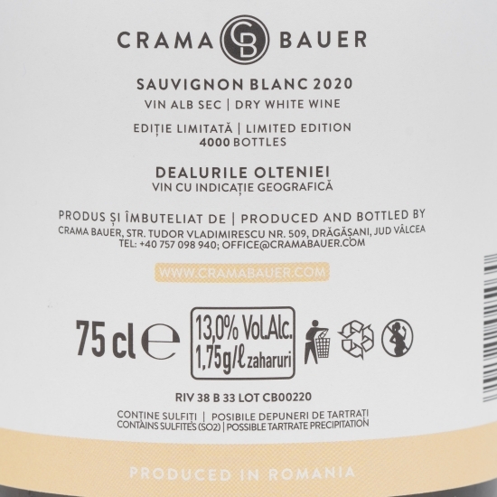Vin alb sec Sauvignon Blanc 0.75l