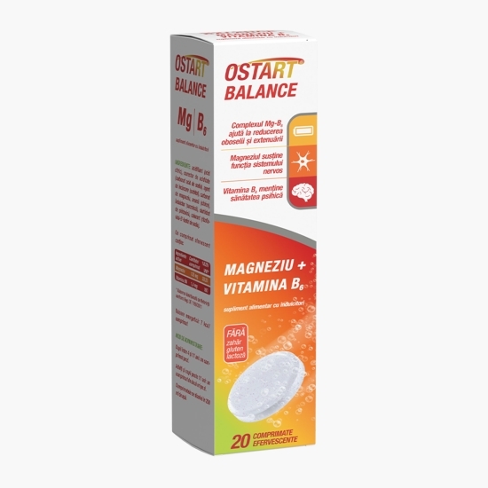 Ostart Balance Mg+B6, 20 comprimate efervescente