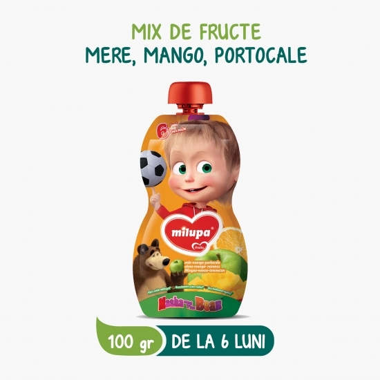 Piure de mere, mango, portocale Masha & ursul, +6 luni 100g