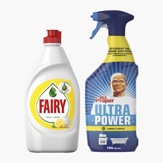 Pachet promo: detergent de vase Lemon 450ml + detergent universal spray Lemon 750ml