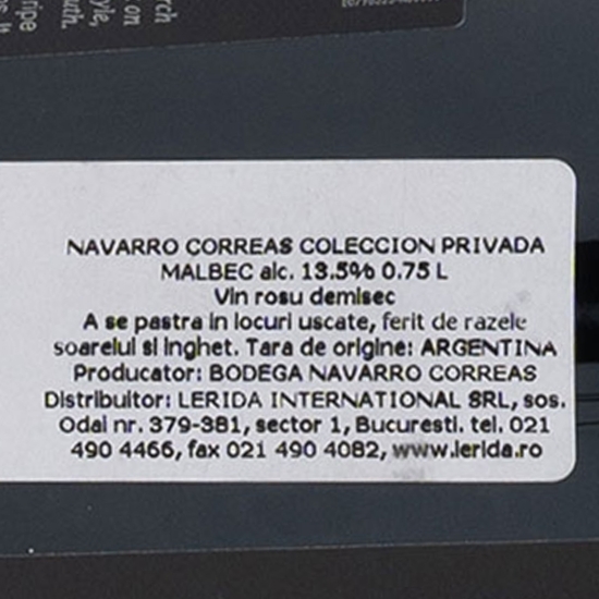 Vin roșu demisec Coleccion Privada Malbec, 13.5%, 0.75l     