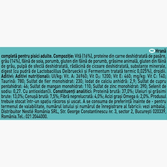 Hrană uscată pentru pisici sterilizate, 200g, vită și grâu