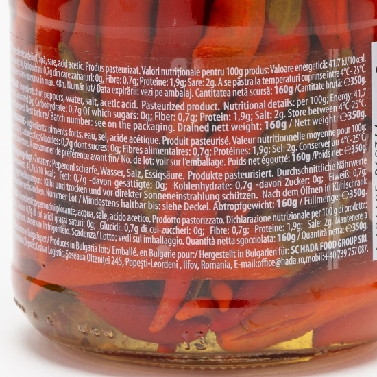 Ardei iuți în oțet 350g