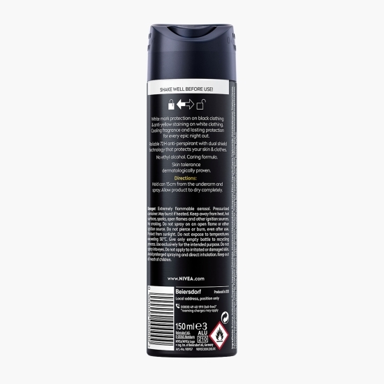 Deodorant antiperspirant spray Men Black & White Epic Night 150ml