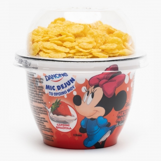 Iaurt Disney mic dejun cu căpșuni și fulgi de porumb 140g