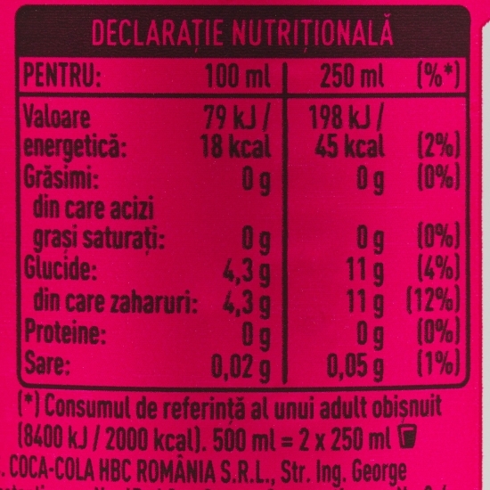 Băutură carbogazoasă cu lămâie și zmeură 500ml