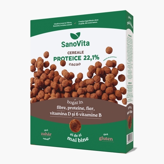 Cereale proteice cu cacao, fără zahăr adăugat 250g