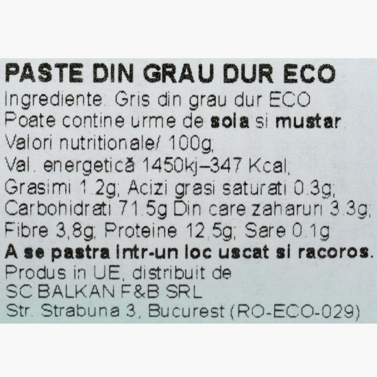 Paste spaghetti eco din grâu dur 500g