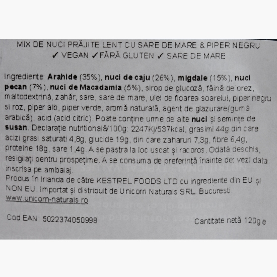 Mix de nuci cu sare de mare si piper negru 120g