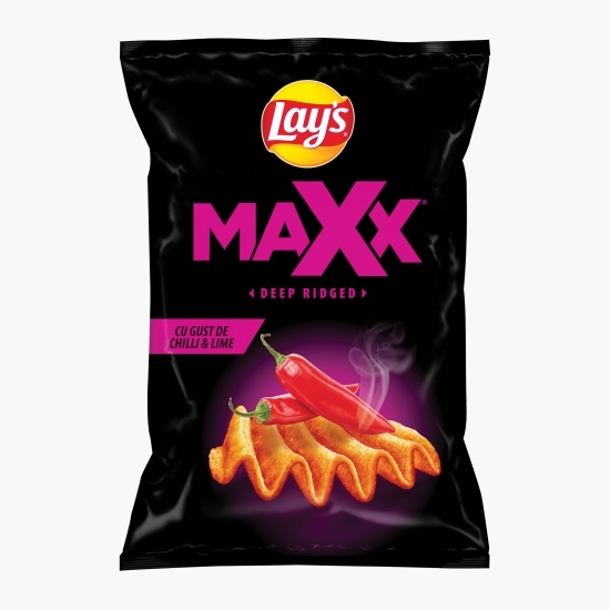 Chipsuri ondulate din cartofi cu chilli și lime, Maxx 115g