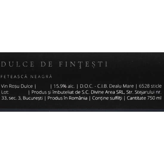 Vin roșu dulce Fetească Neagră, 15.9%, 0.75l