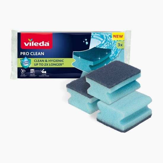 Bureți de vase cu grip Pro Clean 3 buc