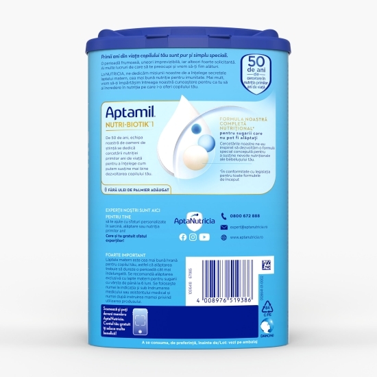 Lapte praf NUTRI-BIOTIK 1, 0-6 luni, Nutricia, 800g