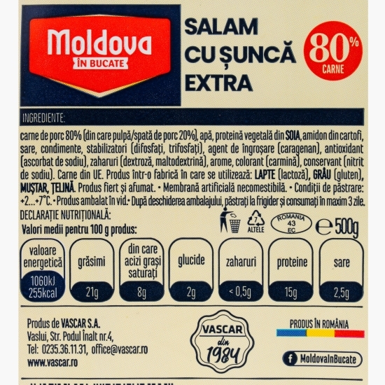 Salam cu șuncă extra 500g