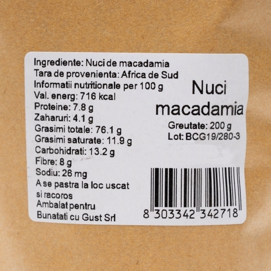 Nuci macadamia 200g
