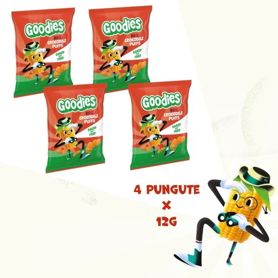 Snacks din porumb cu barbecue Crocodil, +3 ani, 4x12g