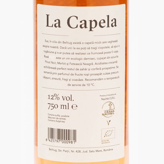 Vin rose demisec eco La Capela Cuvée Selection, 12%, 0.75l