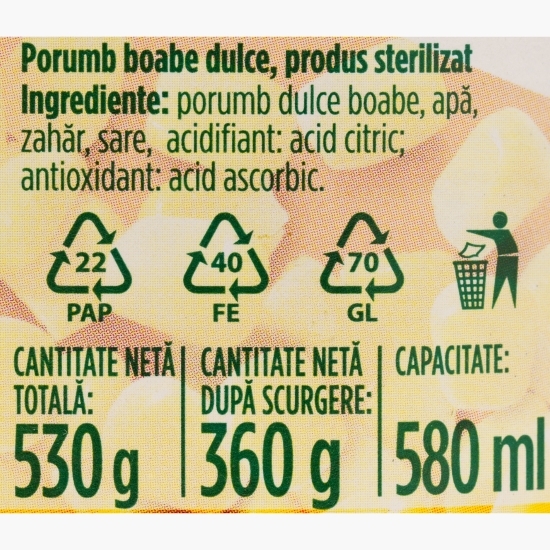 Porumb dulce boabe 580g