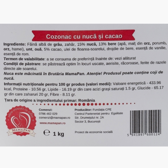 Cozonac cu nuca si cacao 950g