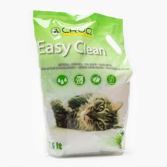 Așternut igienic pentru pisici Easy Clean Silicat măr verde 3.2kg/7.5l
