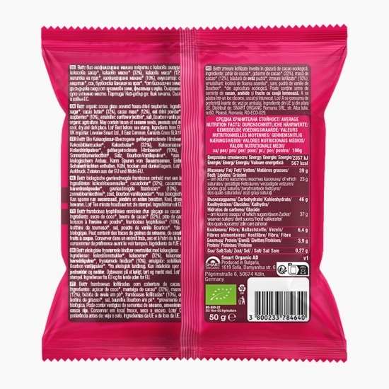 Zmeură liofilizată în ciocolată eco 50g