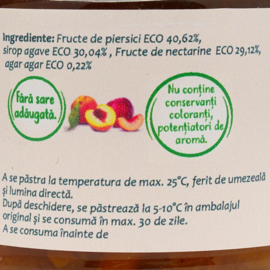 Dulceață de piersică și nectarină, fără zahăr adăugat, eco 200g
