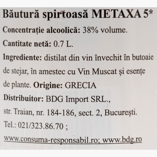 Brandy 5* 38% alc. 700ml