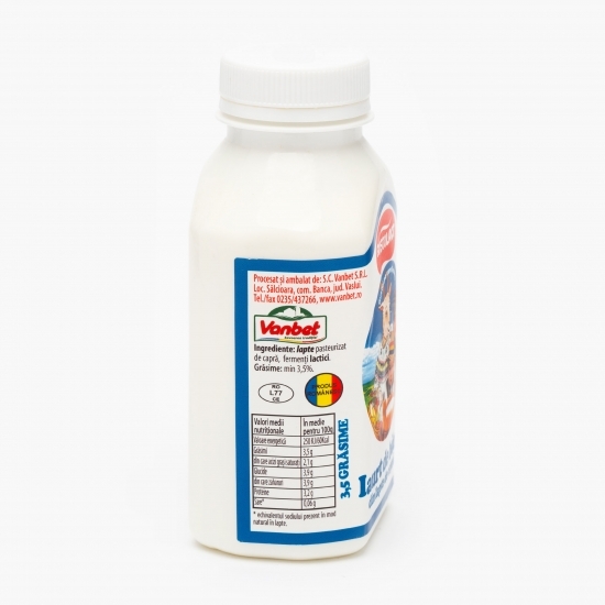 Iaurt de băut din lapte de capră, minim 3.5% grăsime 300g