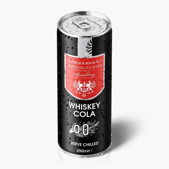 Băutură carbogazoasă cu aromă Whiskey&Cola 0.0% al.c 0.25l