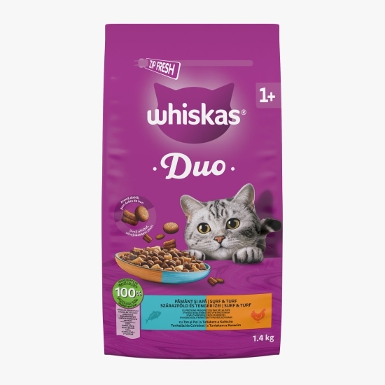 Hrană uscată pentru pisici adulte, 1.4kg, cu ton și pui