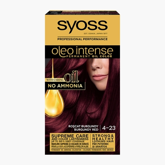 Vopsea de păr permanentă fără amoniac Oleo Intense, 4-23 roșcat burgundy, 115ml