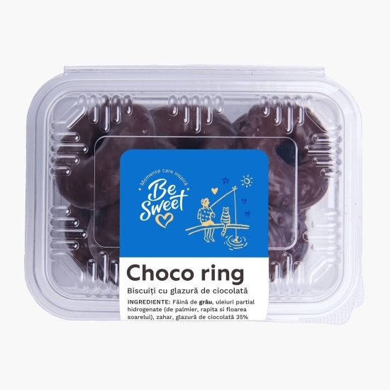 Biscuiți cu glazură de ciocolată Choco Ring, de post 250g