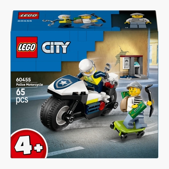 Urmărire cu motocicleta de poliție, 60455 City, 65 piese, +4 ani