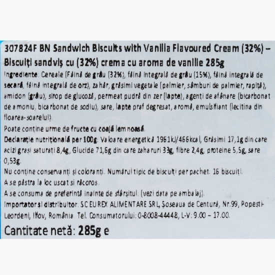 Biscuiți cu cremă de vanilie 285g