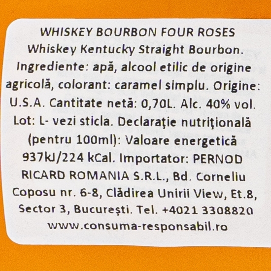 Bourbon Whiskey, 40%, USA, 700ml