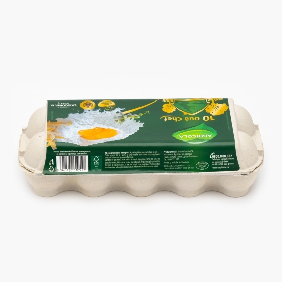 Ouă Chef de la găini crescute la sol, mărime M, 10 buc