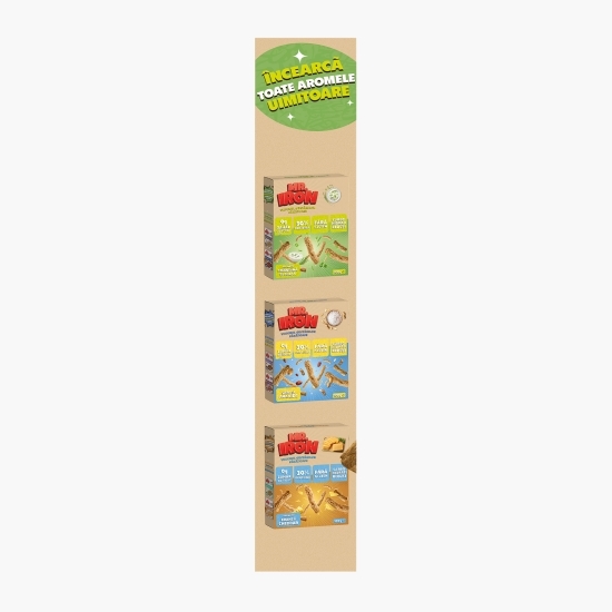 Pufuleți cu aromă de smântână și ceapă, cu 30% proteină, fără zahăr și fără gluten, low carb 100g