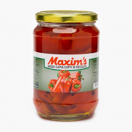 Ardei capia copți și decojiți în oțet 680g