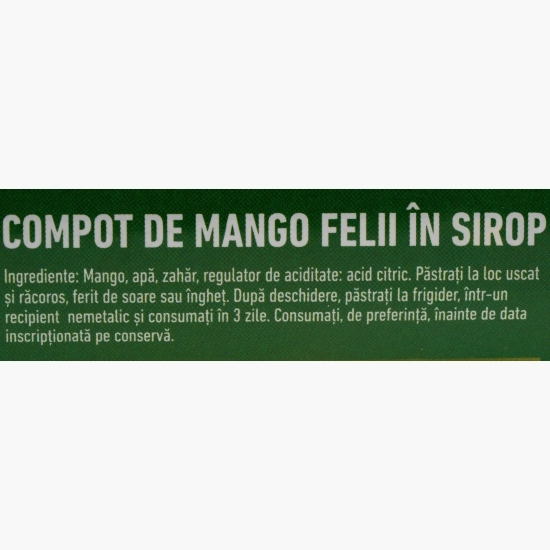 Compot de mango felii, în sirop 425g
