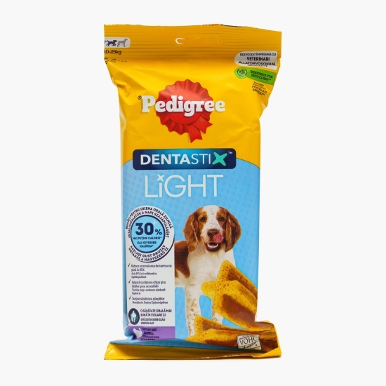 Batoane dentare pentru câini de talie medie 98g, Dentastix Light cu curcan