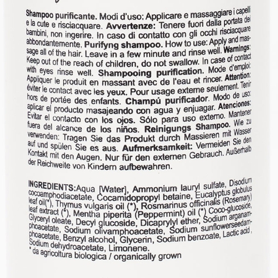 Șampon bio purificator eucalipt/cimbru 250ml