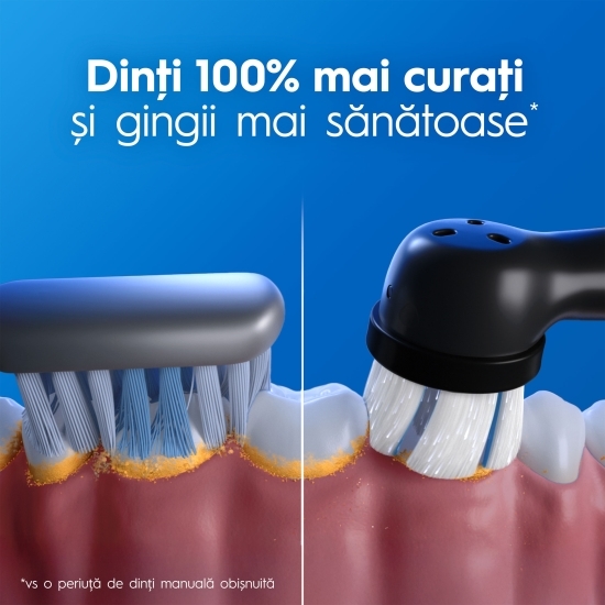 Periuță de dinți electrică iO 3, 1 capăt de periaj, baterie durabilă, trusă de călătorie, negru