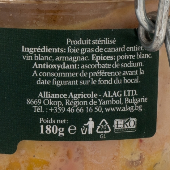 Foie gras de rață 180g